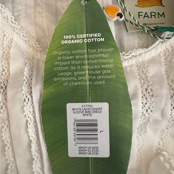 NWT FARM Rio White Ruffled Mini Dress - Picture 10 of 14